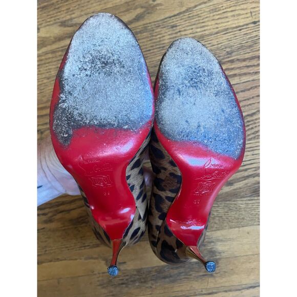 Christian Louboutin Leopard Red Bottom Stiletto Heels Shoes  Women's Size US 8.5 - Picture 11 of 11